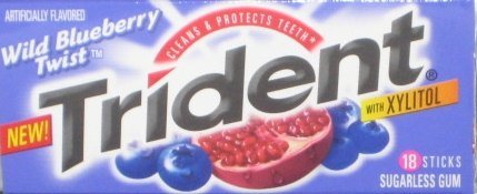 Trident Wild Blueberry Twist Chewing Gum 36-18 Packs logo