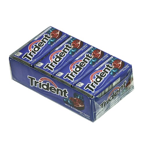 Trident Wild Blueberry Twist Long Lasting Flavor Sugarfree Gum – 12-18 Sticks (216 Sticks Total) logo