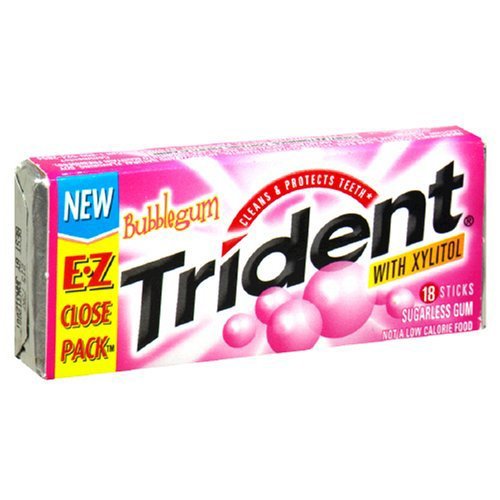 Trident With Xylitol Bubblegum, 12 Count (Pack of 12) logo