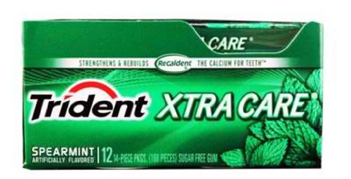 Trident Xtra Care Gum Spearmint 12/14pcs logo