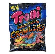 Trolli Brand Sour Gummi Worms Bag – 5 Oz. Peg Bag – 12 Ct. logo