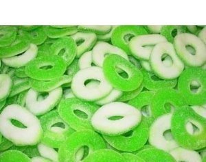 Trolli Gummy Rings – Green Apple 4lb Bag logo