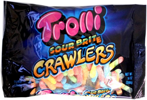 Trolli, Sour Brite Crawlers, Gummi Candy, 14oz Bag (individual) logo