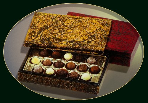 Truffles (16pc) In Genuine Gold Lacquered Wooden Box. Truffles Are Made Using Over 99% Organic Ingredients and Are Hormone & Gmo Free. logo