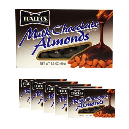 Tuxedo Milk Chocolate Almonds 6pcs 3.5oz logo