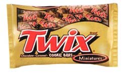 Twix Caramel Cookie Bars Fun Size Bag 11.4 Oz logo