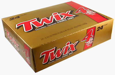 Twix Chocolate Caramel 4 To Go 24 Bars logo