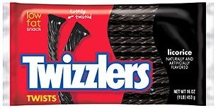 Twizzlers Black Licorice Twists 1 Lb Pack (1) 16 Oz logo