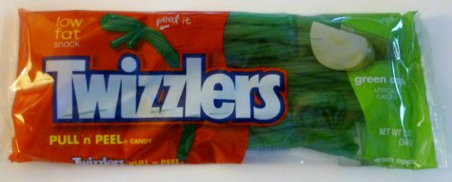 Twizzlers Green Apple Pull N Peel Licorice, 12 Oz. (Pack of 6) logo