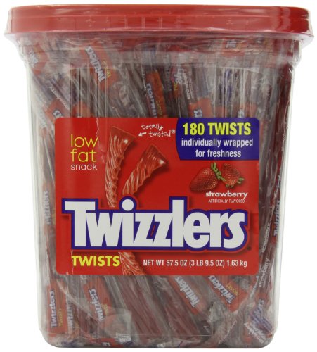 Twizzlers Licorice Twists, Strawberry, 180-count Packages (Pack of 2) logo