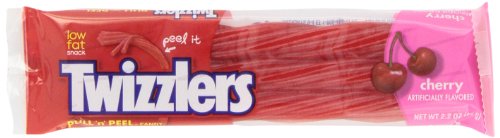 Twizzlers Pull ‘n’ Peel Candy, Cherry, 2.2 Ounce Package (box Of 36) logo