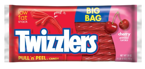 Twizzlers Pull ‘n’ Peel Candy, Cherry, 28 ounce Packages (Pack of 4) logo