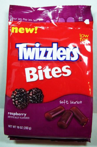 Twizzlers Raspberry Soft Licorice Bites, 10 Oz (283 G) Bag logo