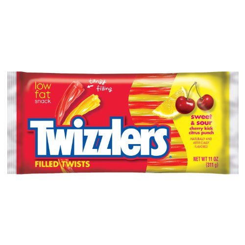 Twizzlers Sweet & Sour Filled Twists, 11 ounce Bags (Pack of 6) logo