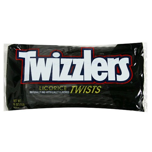 Twizzlers Twists, Black Licorice, 16 ounce Bags (Pack of 12) logo