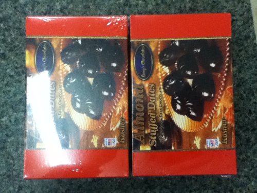 Two Boxes Of 12pc Almond Stuffed Dates In Dark Chocolate logo