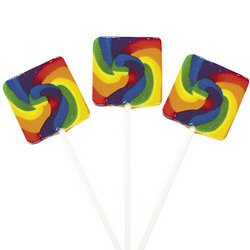 Two Dozen Rainbow Square Swirl Pops logo