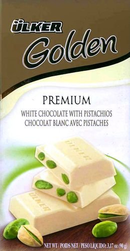 Ulker Golden White Chocolate With Pistachio (90g) – 3.2 Oz logo