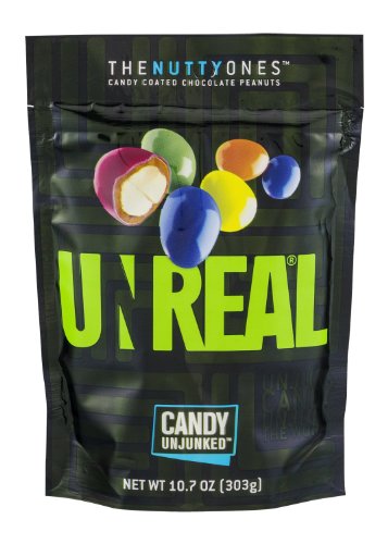 Unreal Candy – Candy Coated Chocolate Peanuts (10.7 Oz Bag)(Pack of 2 Bags) logo