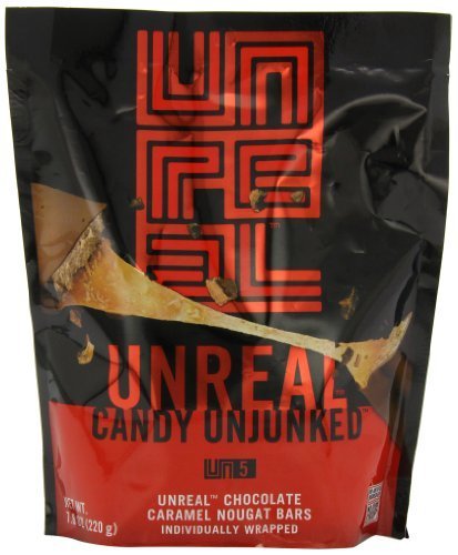 Unreal Candy Unjunked Un5, Chocolate Caramel Nougat Bars, Individually Wrapped, 7.8 Oz (Pack of 4) logo