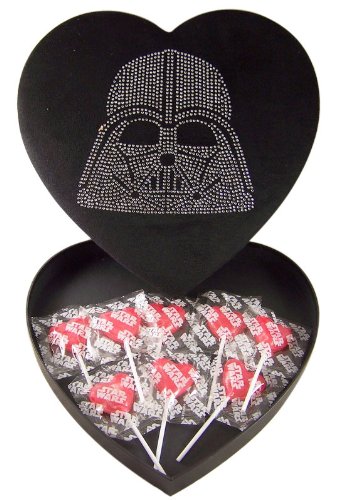 Valentines Day Gift Star Wars Darth Vader Heart Shape Felt Box With Lollipop Suckers logo