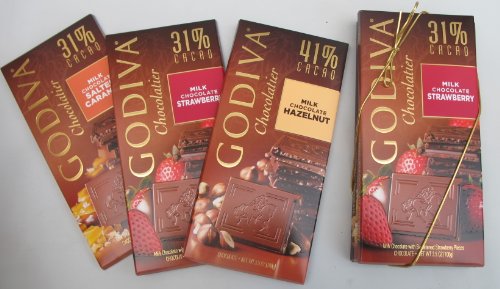 Valentine’s Day Heart Alternative Gift, Godiva Chocolate, 3 Milk Chocolate Candy Bars – Strawberry, Hazelnut, Salted Caramel logo