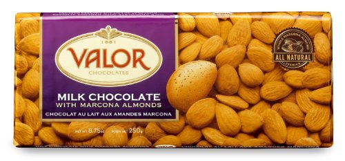 Valor Chocolates Milk With Marcona Almonds Bar, 8.75 Ounce logo