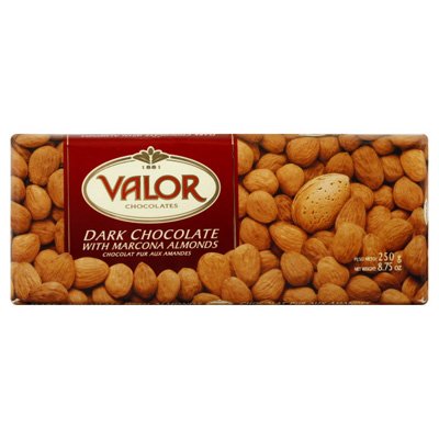 Valor Dark Chocolate Bar (52% Cacao) With Whole Marcona Almonds (8.75 Oz/250 G) logo