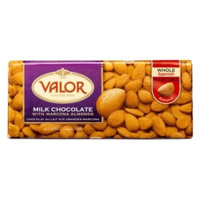 Valor Milk Chocolate Bar With Whole Marcona Almonds (8.75 Oz/250 G) logo