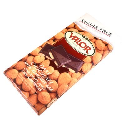 Valor Sugar Free Dark Chocolate With Almonds (5.3 Oz/150 G) logo