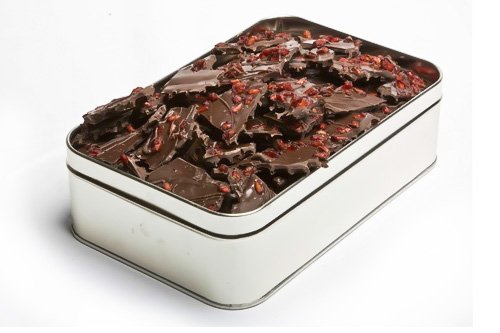 Vegan Pomegranate Chocolate Bark Gift Tin – Vegan Dark Chocolate logo