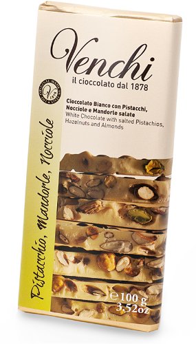 Venchi White Chocolate With Salted Pistachios, Almonds, Hazelnuts logo