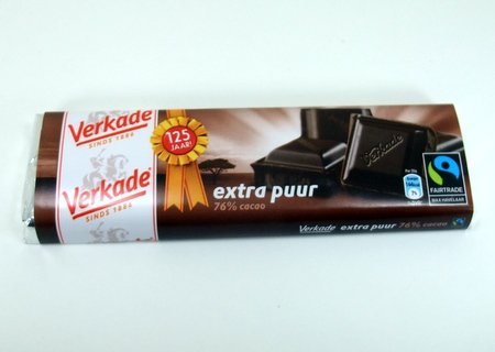 Verkade Chocolade 76% Cacoa Extra Puur Reep (76% Extra Dark Bittersweet Chocolate Bar) 12 Bars Ea X 2.65oz /75gr logo