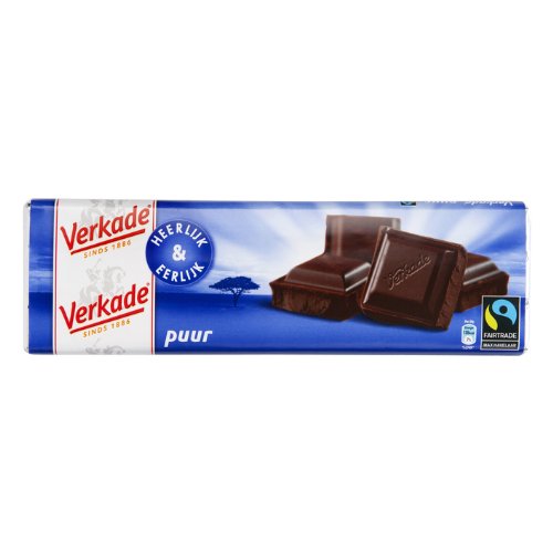 Verkade Chocolade Reep Puur (bittersweet Dark Chocolate Bar) 12 Bars Ea X 2.65oz /75gr logo