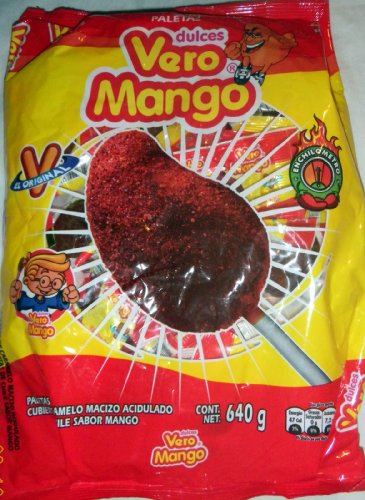 Vero Mango Paletas Sabor Mango Con Chile Mexican Mango Flavor Chili Pops 40 Pcs logo