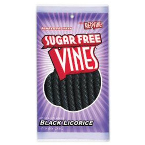 Vines Sugar Free Black Licorice Twists 5 Ounce Theater Size Pack 1 Pouch logo