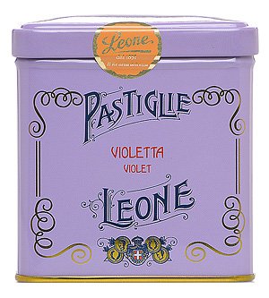 Violet Candies Tin 4.6 Oz By Leone logo