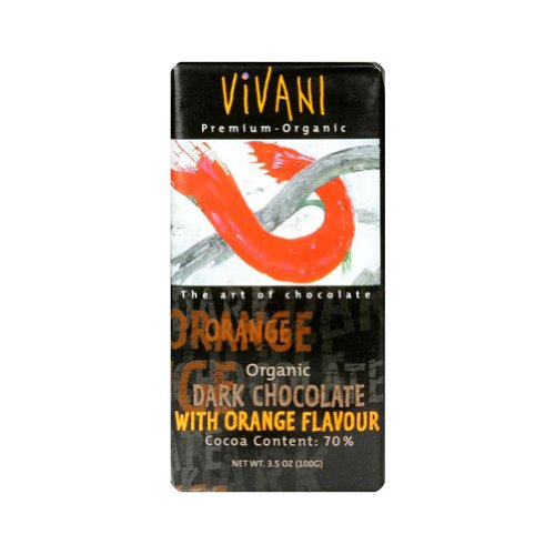 Vivani Chocolates – Dark Chocolate – W/orange Flavor, 10 Units / 3.5 Oz logo