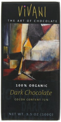 Vivani Organic Chocolate Bars, Dark Chocolate, 3.5 ounce Bars (Pack of 10) logo