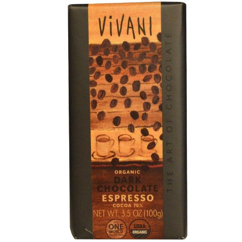 Vivani, Organic Dark Chocolate, Espresso, 3.5 Oz (100 G) logo