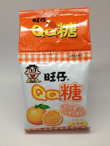 Want Want Hot Kid Qq Gummy Candy Orange Flavor 23g (5 Mini Packs) logo