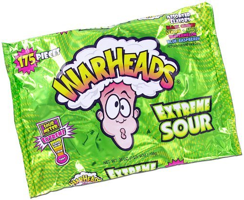 Warheads Extreme Sour Hard Candy 175 Pieces Assorted Flavors – 25 Oz Bag logo