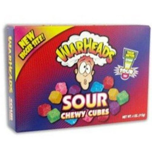 Warheads Sour Chewy Candy 4 Ounce Theater Size Pack 1 Box logo