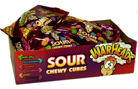 Warheads Sour Chewy Cubes 2.5 Ounce Bags (Pack of 15) logo