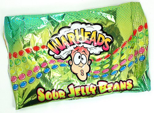 Warheads Sour Jelly Beans 14 Oz Bag logo