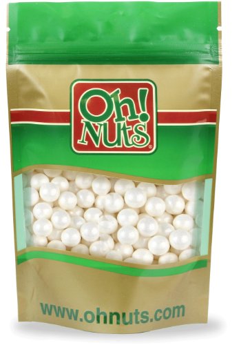 White Shimmer Pearl Mini Gumballs 5 Pound Bag – Oh! Nuts logo