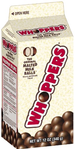 Whoppers Malted Milk Balls, 12 ounce Cartons (Pack of 6) logo