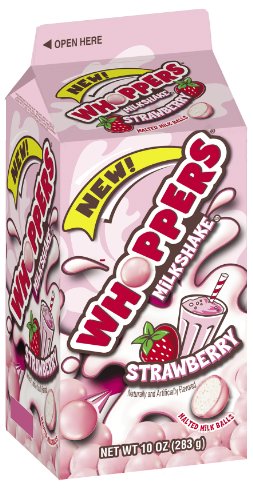 Whoppers Strawberry Milkshake Malted Milk Balls, 10 ounce Cartons (Pack of 6) logo