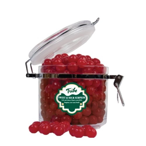 William & Mary Sweet & Sour Cherry Surprise Round Canister ‘tribe’ logo