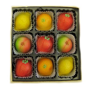 Wockenfuss Candies Assorted Fruit Shaped Marzipan, 4 Oz. logo